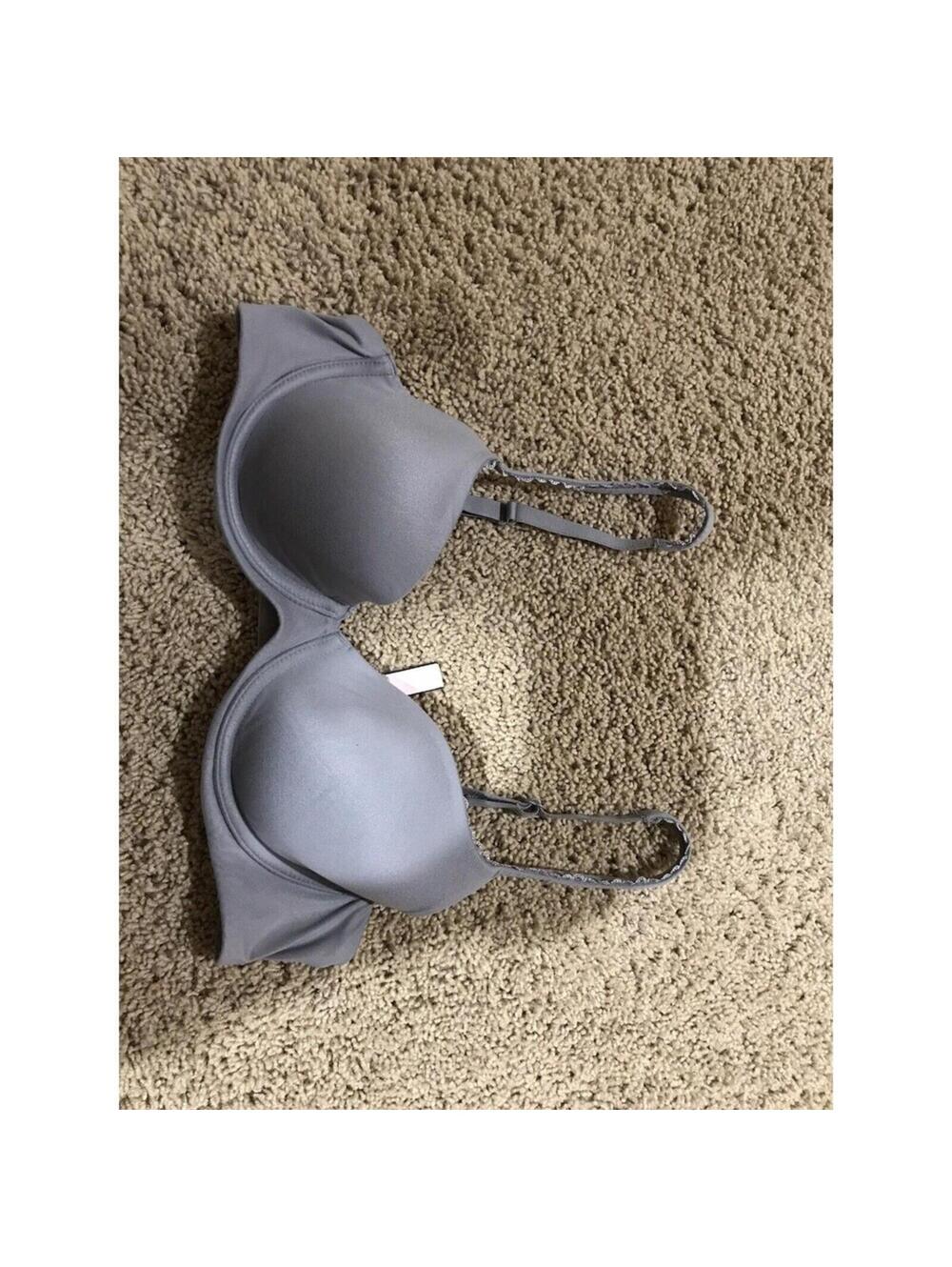 Victoria's Secret gray lined demi bra 34C two ways wear full coverage